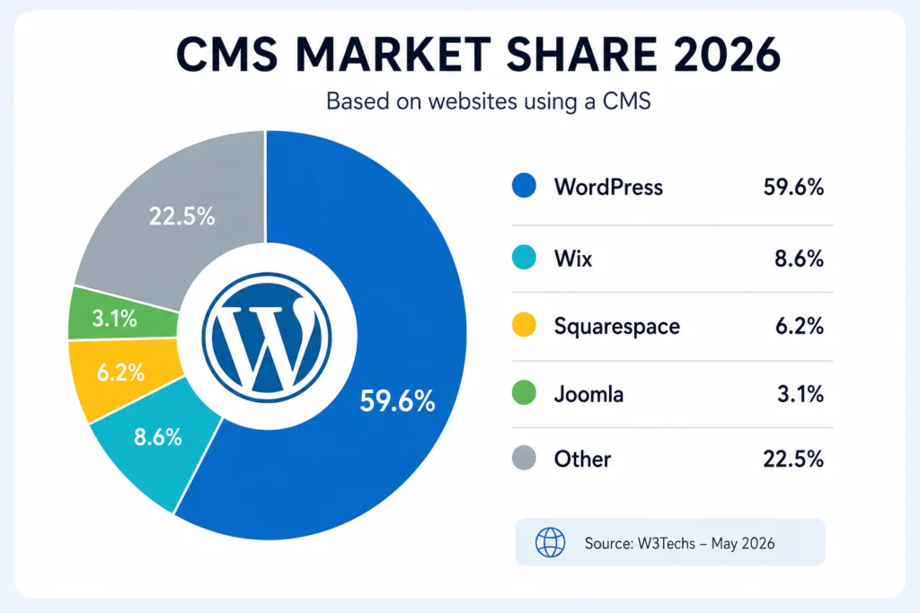 WordPress market share 2026