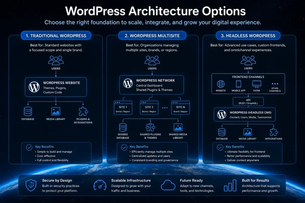Enterprise WordPress architecture options for different business needs