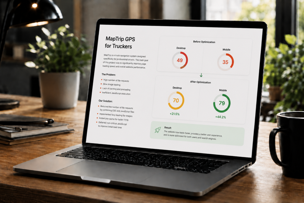 WordPress Performance Optimization for MapTrip Truck
