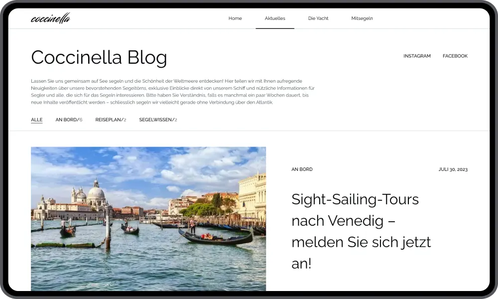 WordPress Speed Optimization for Coccinella-yacht Travel Experience screenshot 2