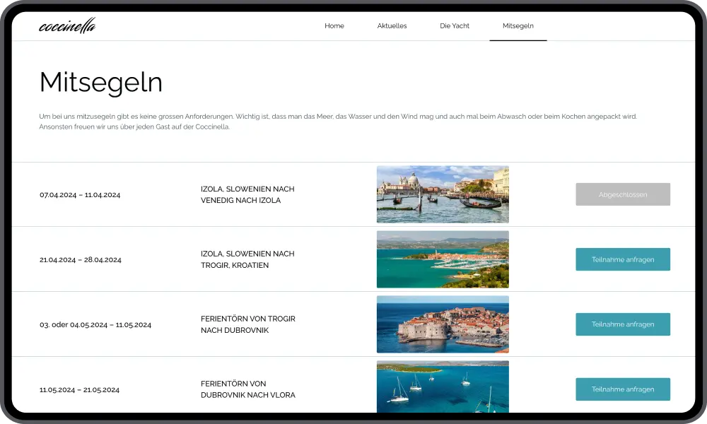 WordPress Speed Optimization for Coccinella-yacht Travel Experience screenshot 3